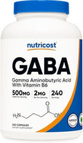 Nutricost GABA (Ácido Gamma Aminobutírico) + Vitamina B6, 500mg por Porción, 240 Cápsulas - imagen 1