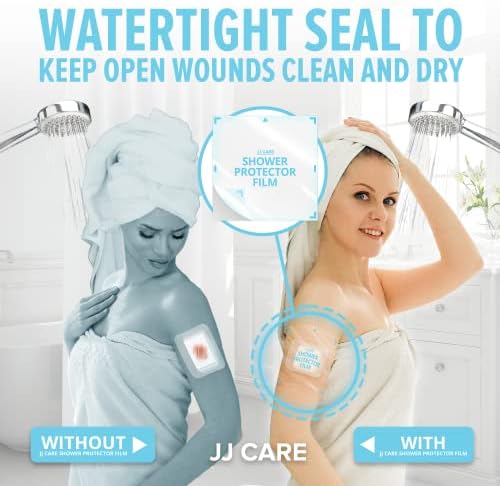 Protector de Ducha JJ CARE [Paquete de 7], Escudos de Ducha para Catéter de Diálisis 7x7, Barrera de Agua para Línea PICC, Vendaje Impermeable para - imagen 2
