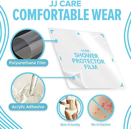 Protector de Ducha JJ CARE [Paquete de 7], Escudos de Ducha para Catéter de Diálisis 7x7, Barrera de Agua para Línea PICC, Vendaje Impermeable para - imagen 4