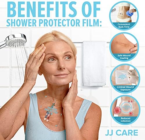 Protector de Ducha JJ CARE [Paquete de 7], Escudos de Ducha para Catéter de Diálisis 7x7, Barrera de Agua para Línea PICC, Vendaje Impermeable para - imagen 5