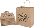 Bolsa de Papel Kraft Mediana Marrón 50 Piezas 8x4.75x10 Pulgadas con Asas, Ideal para Fiestas, Compras y Manualidades, 50pcs - imagen 1