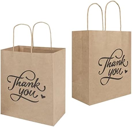 Bolsa de Papel Kraft Mediana Marrón 50 Piezas 8x4.75x10 Pulgadas con Asas, Ideal para Fiestas, Compras y Manualidades, 50pcs - imagen 3