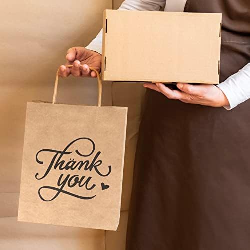 Bolsa de Papel Kraft Mediana Marrón 50 Piezas 8x4.75x10 Pulgadas con Asas, Ideal para Fiestas, Compras y Manualidades, 50pcs - imagen 7