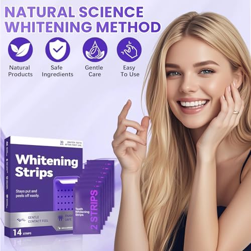 Tiras Blanqueadoras de Dientes Moradas, Reducción Suave de Manchas y Brillo Natural, Tiras Portátiles para Uso en Casa o Viajes (2 piezas) - imagen 2