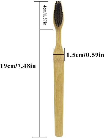 Cepillo de Dientes Colincie Extra Duro y Firme de Carbón de Bambú con Cabeza Larga y Mango Ancho, Blanqueamiento Dental, Paquete de 12 - imagen 3