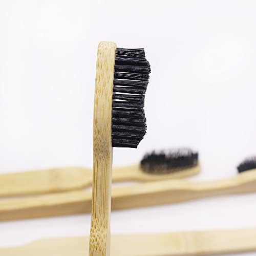 Cepillo de Dientes Colincie Extra Duro y Firme de Carbón de Bambú con Cabeza Larga y Mango Ancho, Blanqueamiento Dental, Paquete de 12 - imagen 4