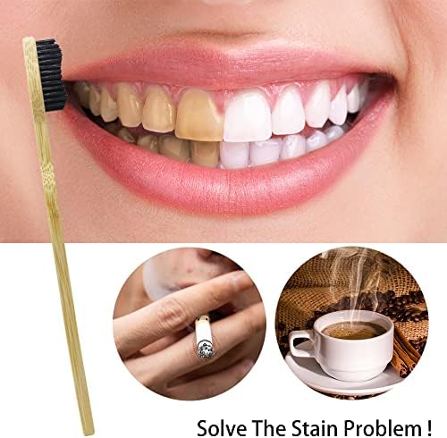Cepillo de Dientes Colincie Extra Duro y Firme de Carbón de Bambú con Cabeza Larga y Mango Ancho, Blanqueamiento Dental, Paquete de 12 - imagen 5