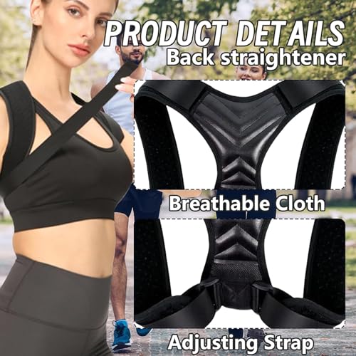 Corrector de Postura para Mujeres y Hombres, Soporte para la Espalda Superior, Faja Ajustable para Mejorar la Postura y Aliviar el Dolor de Cuello - imagen 2