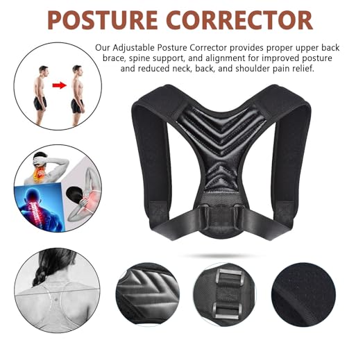 Corrector de Postura para Mujeres y Hombres, Soporte para la Espalda Superior, Faja Ajustable para Mejorar la Postura y Aliviar el Dolor de Cuello - imagen 3