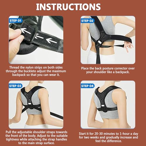 Corrector de Postura para Mujeres y Hombres, Soporte para la Espalda Superior, Faja Ajustable para Mejorar la Postura y Aliviar el Dolor de Cuello - imagen 6