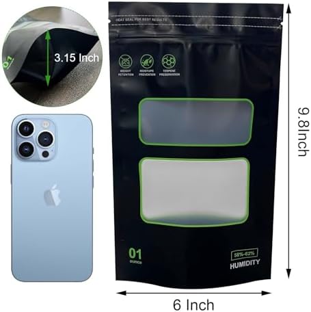 Bolsas de Humedad Reutilizables 1 OZ 58%-62% RH para Curado y Almacenamiento, 20 PZS, 6 x 9.8 x 3.15, Control de Humedad 2 Vías - imagen 2
