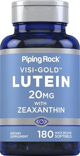 Suplemento de Luteína y Zeaxantina Piping Rock | 20mg | 180 Softgels | Extracto de Caléndula | Sin OGM, Libre de Gluten - imagen 1