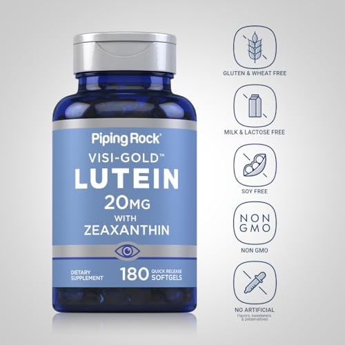 Suplemento de Luteína y Zeaxantina Piping Rock | 20mg | 180 Softgels | Extracto de Caléndula | Sin OGM, Libre de Gluten - imagen 3