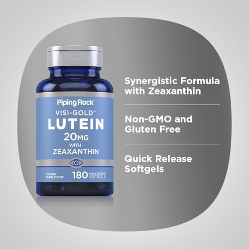 Suplemento de Luteína y Zeaxantina Piping Rock | 20mg | 180 Softgels | Extracto de Caléndula | Sin OGM, Libre de Gluten - imagen 4