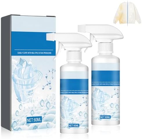 Removedor de manchas emulsificador de ropa no iónico, spray portátil para limpieza en seco, potente removedor de manchas para lavandería (2 piezas) - imagen 1