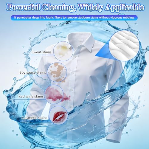 Removedor de manchas emulsificador de ropa no iónico, spray portátil para limpieza en seco, potente removedor de manchas para lavandería (2 piezas) - imagen 3