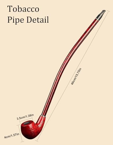 Pipa de Tabaco Joyoldelf - Pipa de Fumar Churchwarden Artesanal de 16 de Largo con Vástago de 14.1 - imagen 2