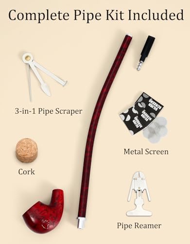 Pipa de Tabaco Joyoldelf - Pipa de Fumar Churchwarden Artesanal de 16 de Largo con Vástago de 14.1 - imagen 5