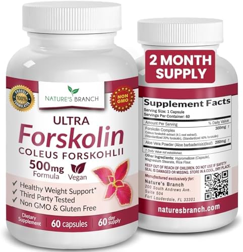 Ultra Forskolin 500mg para Apoyo al Peso - Extracto de Raíz de Coleus Forskohlii de Máxima Potencia para Hombres y Mujeres, Salud Cardiaca - Complejo - imagen 1