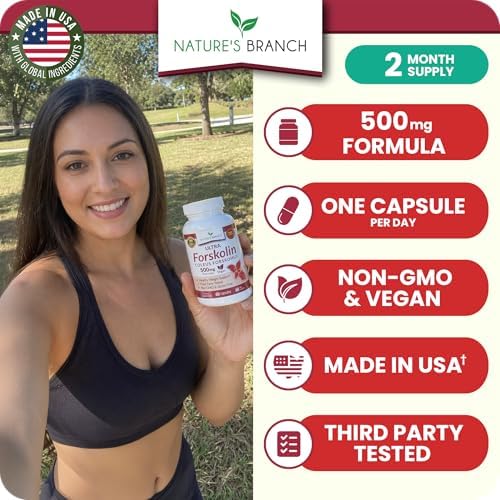 Ultra Forskolin 500mg para Apoyo al Peso - Extracto de Raíz de Coleus Forskohlii de Máxima Potencia para Hombres y Mujeres, Salud Cardiaca - Complejo - imagen 2