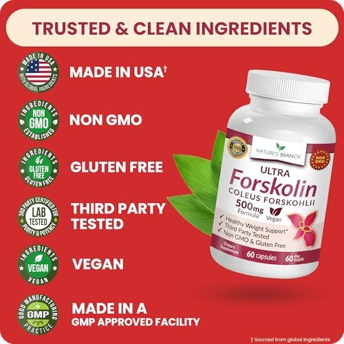 Ultra Forskolin 500mg para Apoyo al Peso - Extracto de Raíz de Coleus Forskohlii de Máxima Potencia para Hombres y Mujeres, Salud Cardiaca - Complejo - imagen 7