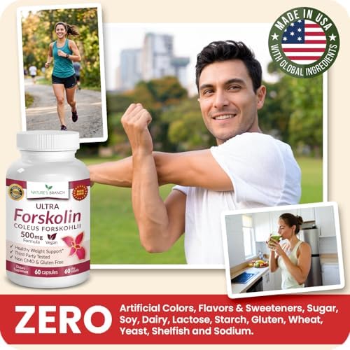 Ultra Forskolin 500mg para Apoyo al Peso - Extracto de Raíz de Coleus Forskohlii de Máxima Potencia para Hombres y Mujeres, Salud Cardiaca - Complejo - imagen 8