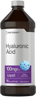 Suplemento Líquido de Ácido Hialurónico Horbäach | 100 mg | 16 oz | Sabor Mezcla de Berries | Fórmula Sin OGM y Sin Gluten - imagen 1