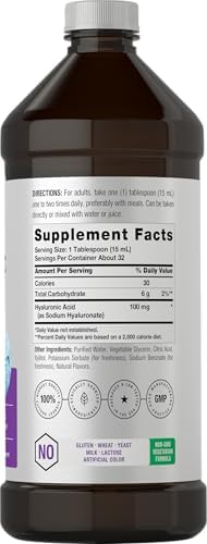 Suplemento Líquido de Ácido Hialurónico Horbäach | 100 mg | 16 oz | Sabor Mezcla de Berries | Fórmula Sin OGM y Sin Gluten - imagen 2