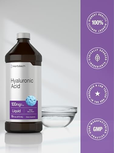Suplemento Líquido de Ácido Hialurónico Horbäach | 100 mg | 16 oz | Sabor Mezcla de Berries | Fórmula Sin OGM y Sin Gluten - imagen 7
