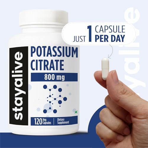 Suplemento de Citrato de Potasio STAY ALIVE, Alta Absorción 800mg, 120 Cápsulas, Suministro para 4 Meses, No GMO y Libre de Gluten para Hombres y - imagen 7