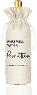 Bolsa de Vino Socive para Nuevo Trabajo, Regalo de Promoción, Regalo para Ella y Él, Regalo de Jubilación, Bolsa de Yute con Cierre de Cuerda - imagen 1