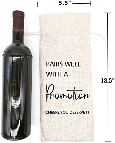 Bolsa de Vino Socive para Nuevo Trabajo, Regalo de Promoción, Regalo para Ella y Él, Regalo de Jubilación, Bolsa de Yute con Cierre de Cuerda - imagen 2