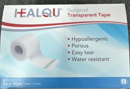 Cinta Quirúrgica HEALQU, 6 Rollos, 2x10yd - Cinta Médica Transparente para Cuidado de Heridas, Tubos y ros Auxilios - Impermeable y Transpirable. - imagen 7