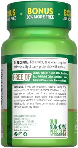 Nature's Truth Vitamina D3 1000 IU Softgels | Fórmula de Alta Potencia | 25 mcg | Suplemento No Transgénico y Libre de Gluten - imagen 7
