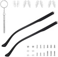 DOPENSPI Par de Reemplazo de Patas de Gafas, Kit de Reparación de Gafas Negras con Tornillos, Arandelas, Destornillador y Almohadillas Nasales 6mm - imagen 1