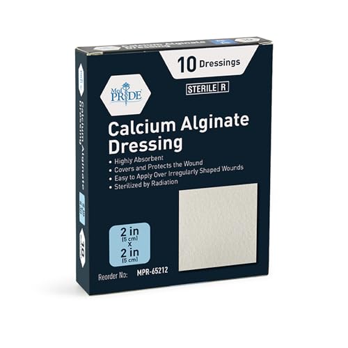 Vendaje de Alginato de Calcio MED PRIDE 2x2 in, Antimicrobiano, Estéril, Alta Absorción, No Adherente, Suave para la Piel - imagen 1