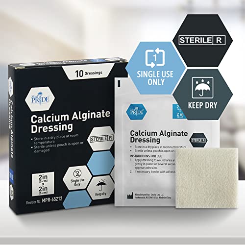 Vendaje de Alginato de Calcio MED PRIDE 2x2 in, Antimicrobiano, Estéril, Alta Absorción, No Adherente, Suave para la Piel - imagen 5