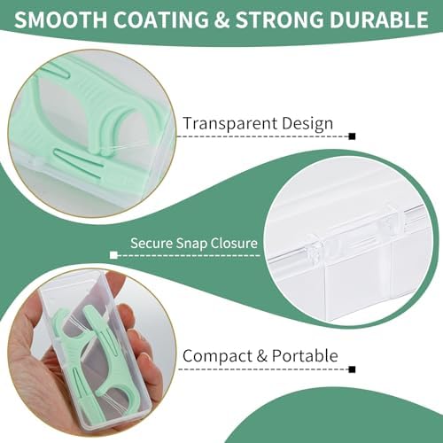 Estuche de Viaje 2 Piezas Compatible con Plackers - Porta Hilo Dental Refillable y Portátil, Dispensador de Plástico Transparente, Ideal para Hoteles - imagen 3