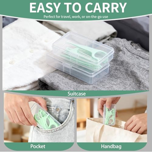 Estuche de Viaje 2 Piezas Compatible con Plackers - Porta Hilo Dental Refillable y Portátil, Dispensador de Plástico Transparente, Ideal para Hoteles - imagen 5