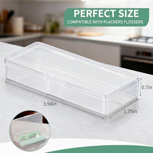 Estuche de Viaje 2 Piezas Compatible con Plackers - Porta Hilo Dental Refillable y Portátil, Dispensador de Plástico Transparente, Ideal para Hoteles - imagen 6