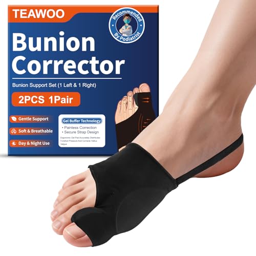TEAWOO Corrector de Juanetes 2 Piezas para Hombres y Mujeres, Enderezador de Dedo Grande con Almohadillas y Férula, Alivio del Dolor de Hallux - imagen 1