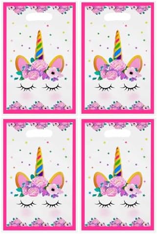 Bolsitas de Regalo de Unicornio Agaommio 40 Piezas, Bolsas de Plástico para Fiestas de Cumpleaños y Navidad, Detalles para Niñas (16 * 24 cm) - imagen 1
