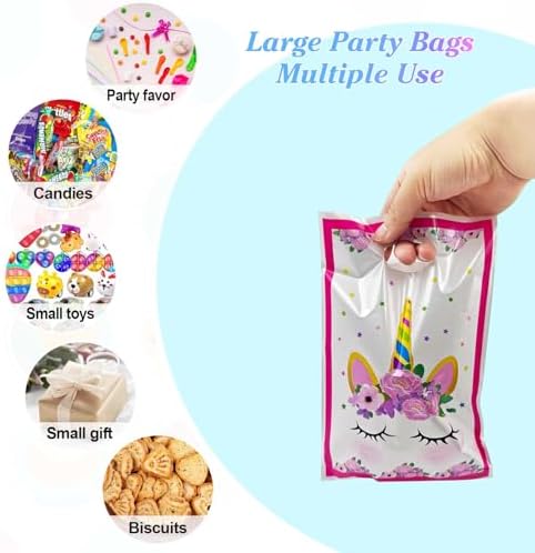 Bolsitas de Regalo de Unicornio Agaommio 40 Piezas, Bolsas de Plástico para Fiestas de Cumpleaños y Navidad, Detalles para Niñas (16 * 24 cm) - imagen 4