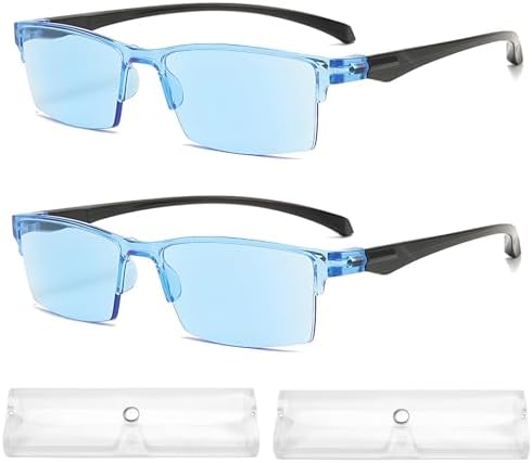 Gafas de lectura inteligentes AQOYNQ 2 PCS, autoajustables, con enfoque automático, anti-luz azul, para presbicia, unisex (Azul) - imagen 1