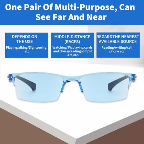 Gafas de lectura inteligentes AQOYNQ 2 PCS, autoajustables, con enfoque automático, anti-luz azul, para presbicia, unisex (Azul) - imagen 3