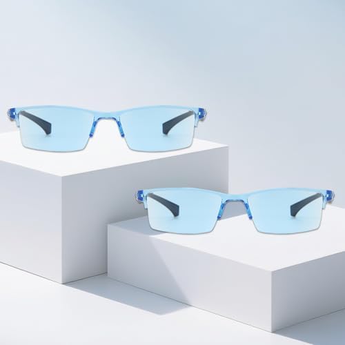 Gafas de lectura inteligentes AQOYNQ 2 PCS, autoajustables, con enfoque automático, anti-luz azul, para presbicia, unisex (Azul) - imagen 4