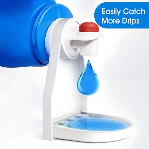 Juego de 2 Soportes para Dispensadores de Detergente, Colector de Goteo y Bandeja Antigoteo, Sin Desorden ni Fugas, Botón Mejorado para Cambio Fácil - imagen 7