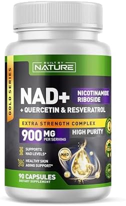 Suplemento de NAD Built by Nature – Suplemento de NAD+ con Nicotinamida Ribósido 500mg, Quercetina y Trans-Resveratrol – 90 Cápsulas - imagen 1