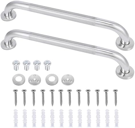 Paquete de 2 barras de agarre de acero inoxidable de 16 pulgadas para pared, ideales para ducha y baño, brindan soporte y seguridad para personas - imagen 1