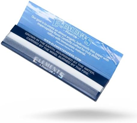 Papel para enrollar Elements Phantom King Size Slim – Ultra delgado, quema lenta, sabor suave, 32 hojas por paquete - Paquete de 6 - imagen 3